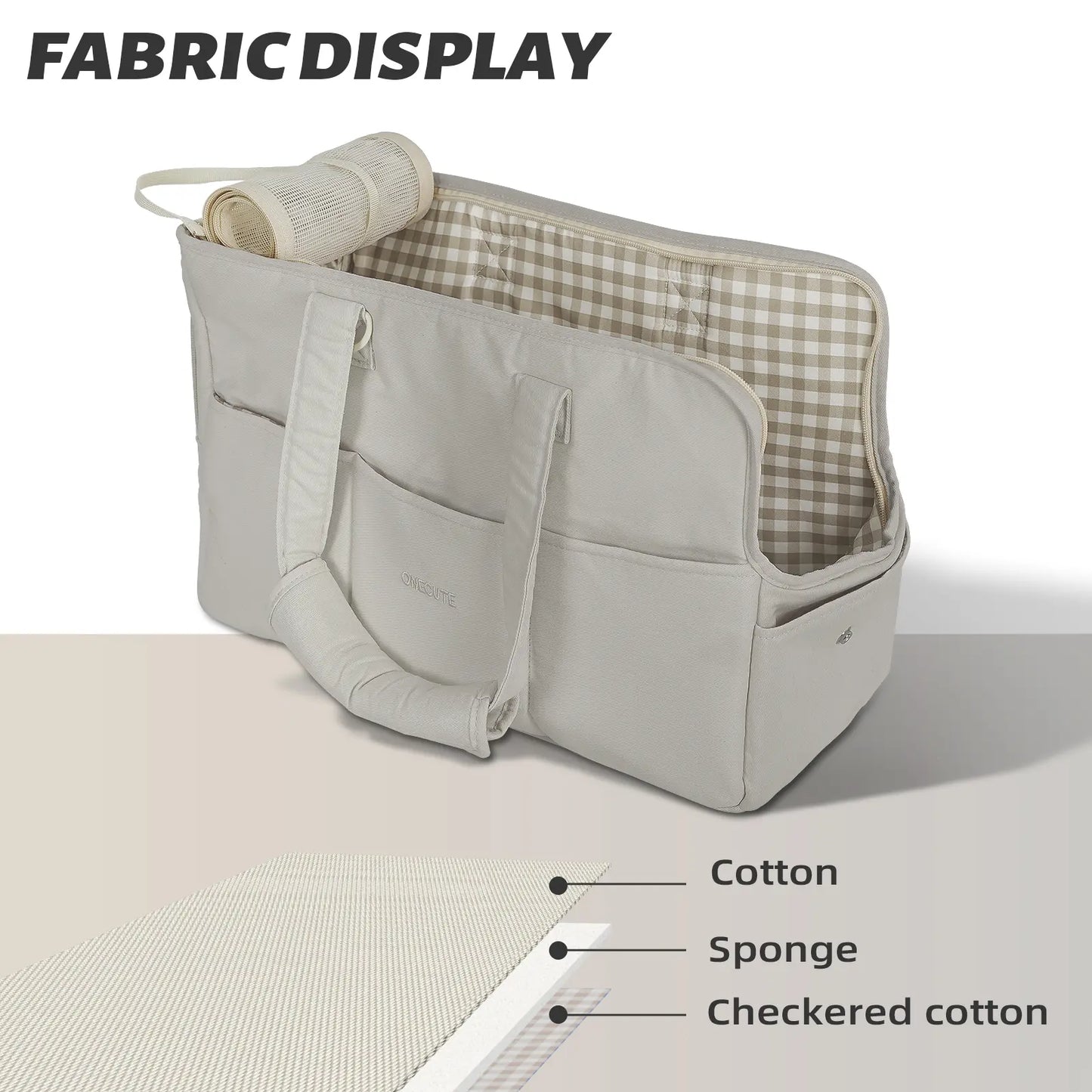 Soft Pet Carrier Bag for Small Dogs, Cats, and Rabbits, Foldable Travel Carrier with Safety Tether, 5 Storage Pockets, and Ventilated Mesh, Portable Puppy Kitten Bag