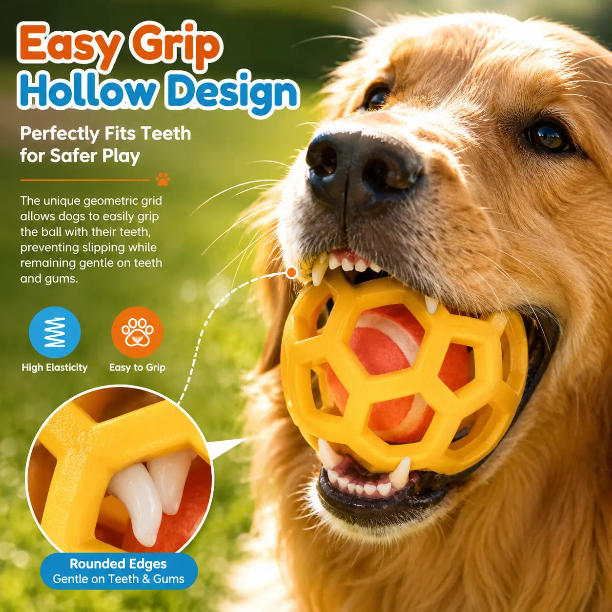 3 Pack Dog Toy Balls with Built-In Tennis Ball, Soft TPR Hollow Chew Toy for Dental Cleaning, Floating Interactive Fetch Toy for Small, Medium, and Large Dogs, Indoor Outdoor Pool Play