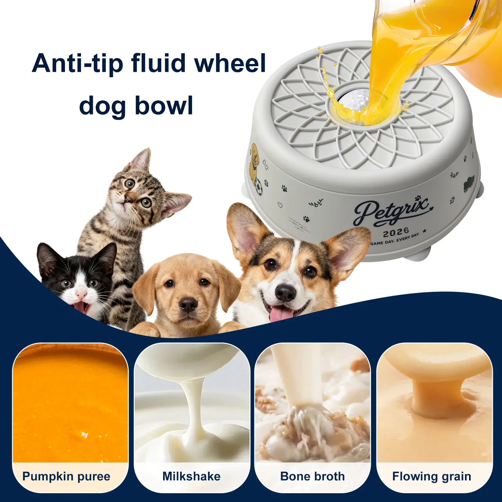 Slow Feeder Dog Bowl with Lick Mat Ball, No-Spill Interactive Enrichment Feeder, Strong Suction Base for Peanut Butter, Yogurt, and Bone Broth, Soccer Design for Dogs