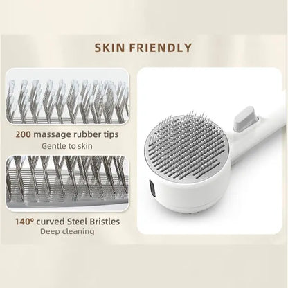 Pet Deshedding Brush for Cats and Dogs, 2 in 1 Steam Spray Grooming Comb, Self-Cleaning Hair Removal Brush for Loose Fur and Shedding, Gentle Massage Detangler
