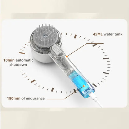 Pet Deshedding Brush for Cats and Dogs, 2 in 1 Steam Spray Grooming Comb, Self-Cleaning Hair Removal Brush for Loose Fur and Shedding, Gentle Massage Detangler