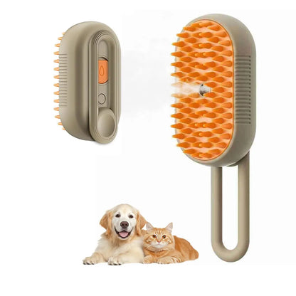 Pet Steam Brush for Cats and Dogs, 3 in 1 Deshedding Grooming Comb with Spray Mist, Hair Removal Brush for Loose Fur and Shedding, Gentle Massage Detangler