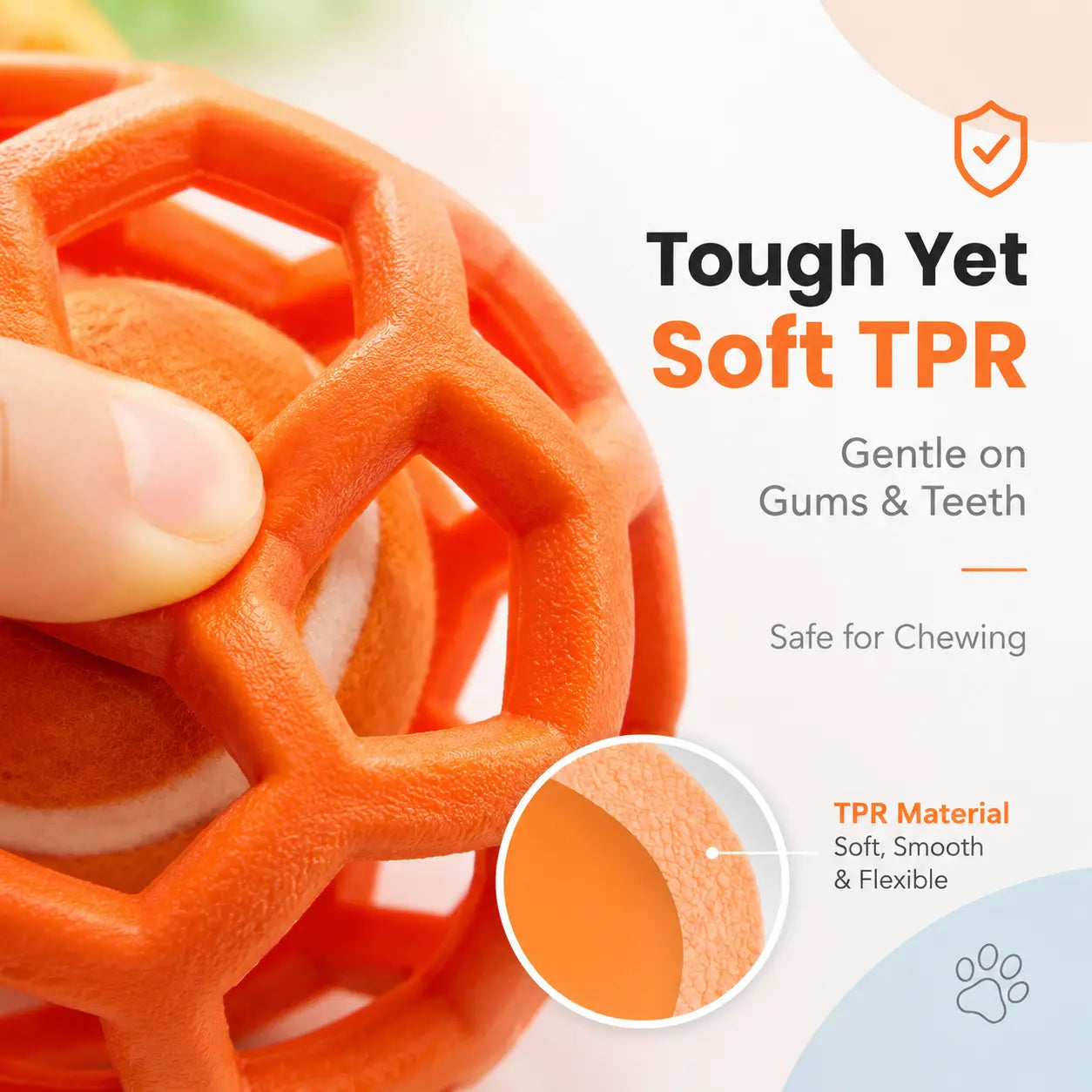 3 Pack Dog Toy Balls with Built-In Tennis Ball, Soft TPR Hollow Chew Toy for Dental Cleaning, Floating Interactive Fetch Toy for Small, Medium, and Large Dogs, Indoor Outdoor Pool Play