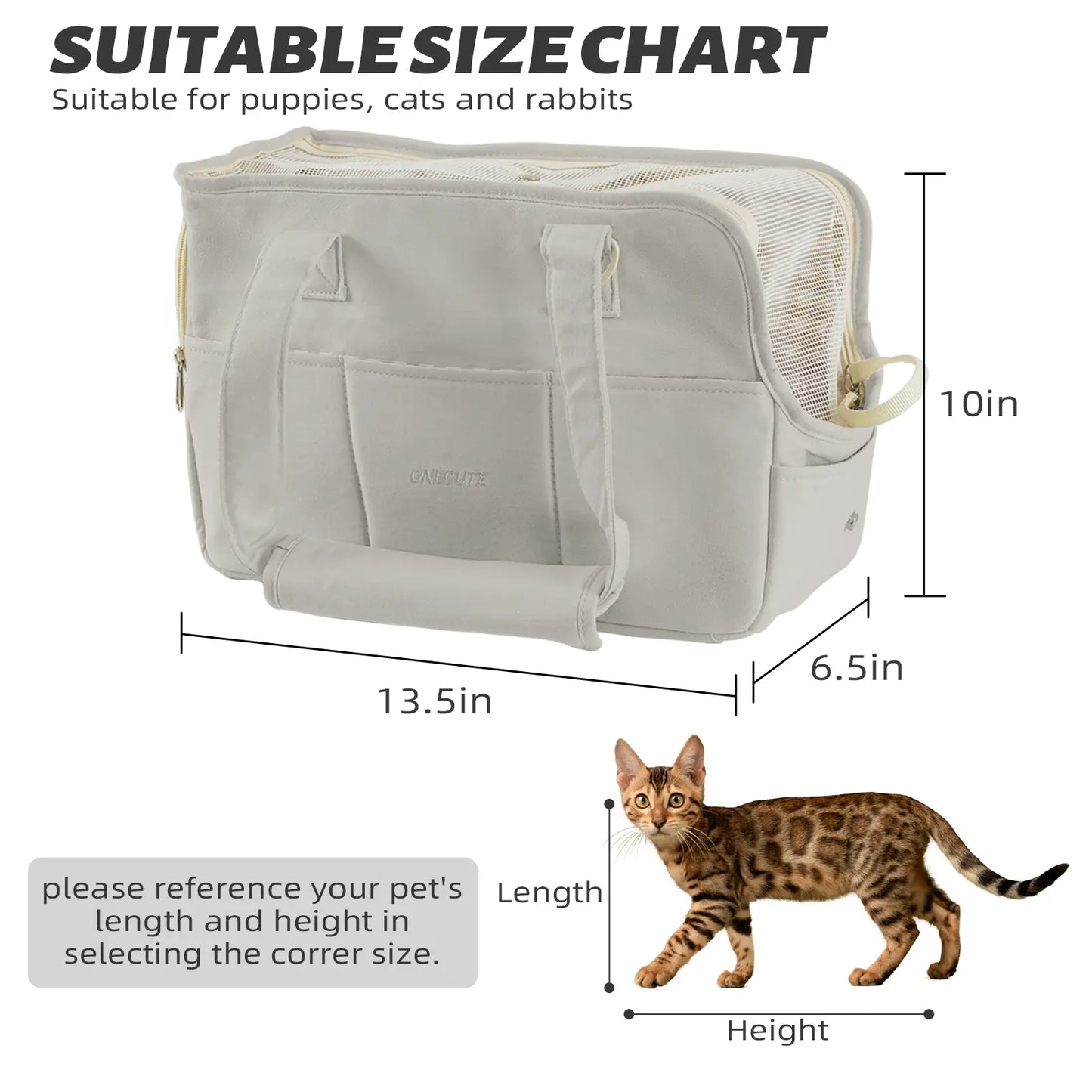 Soft Pet Carrier Bag for Small Dogs, Cats, and Rabbits, Foldable Travel Carrier with Safety Tether, 5 Storage Pockets, and Ventilated Mesh, Portable Puppy Kitten Bag